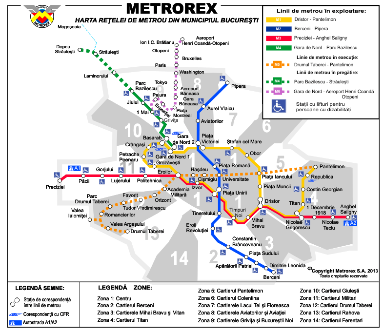 نقشه مترو بخارست